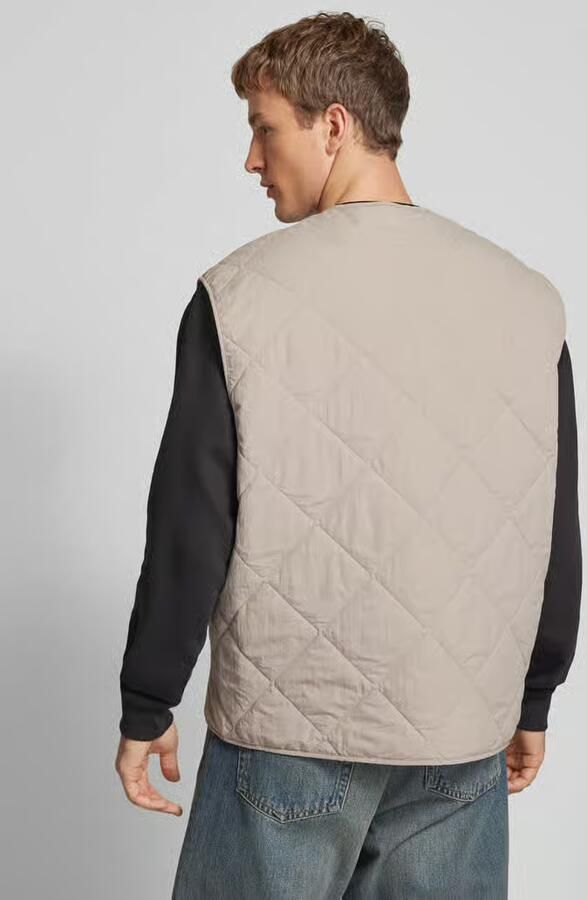 Calvin Klein Jeans Grijze Nylon V-Hals Gilet met Rits Gray Heren