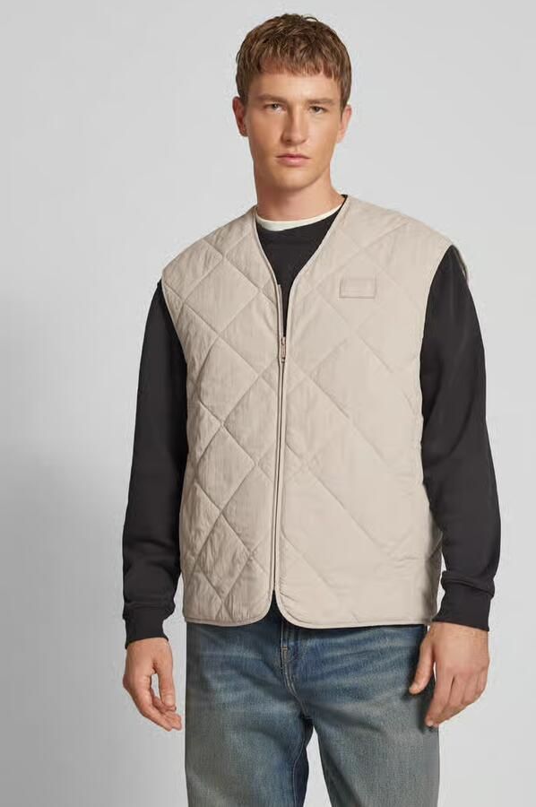 Calvin Klein Jeans Grijze Nylon V-Hals Gilet met Rits Gray Heren - Foto 3