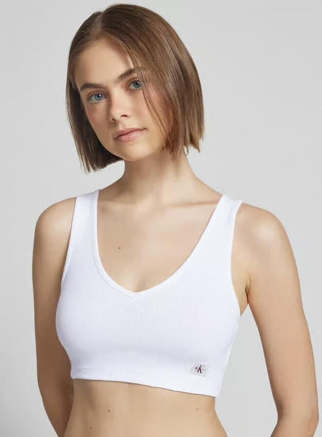 Calvin Klein Jeans Bralette met labelpatch en V-hals