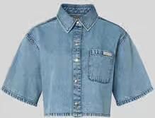 Calvin Klein Jeans Cropped overhemdblouse in denimlook