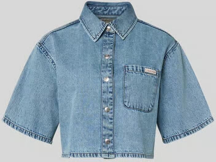 Calvin Klein Jeans Cropped overhemdblouse in denimlook - Foto 2