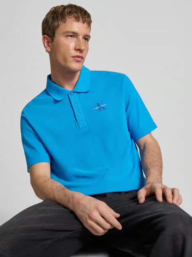 Calvin Klein Jeans Easy fit poloshirt met polokraag - Foto 2