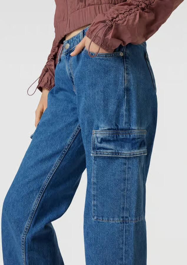 Calvin Klein Jeans Laaghangende Baggy Cargo Jeans voor Dames Blue Dames