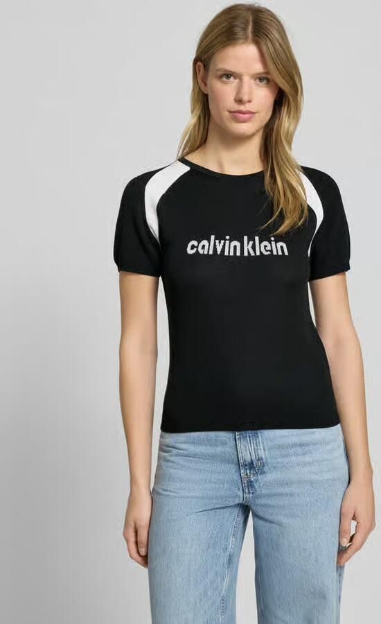 Calvin Klein Jeans Gebreid shirt met label en ronde hals - Foto 2