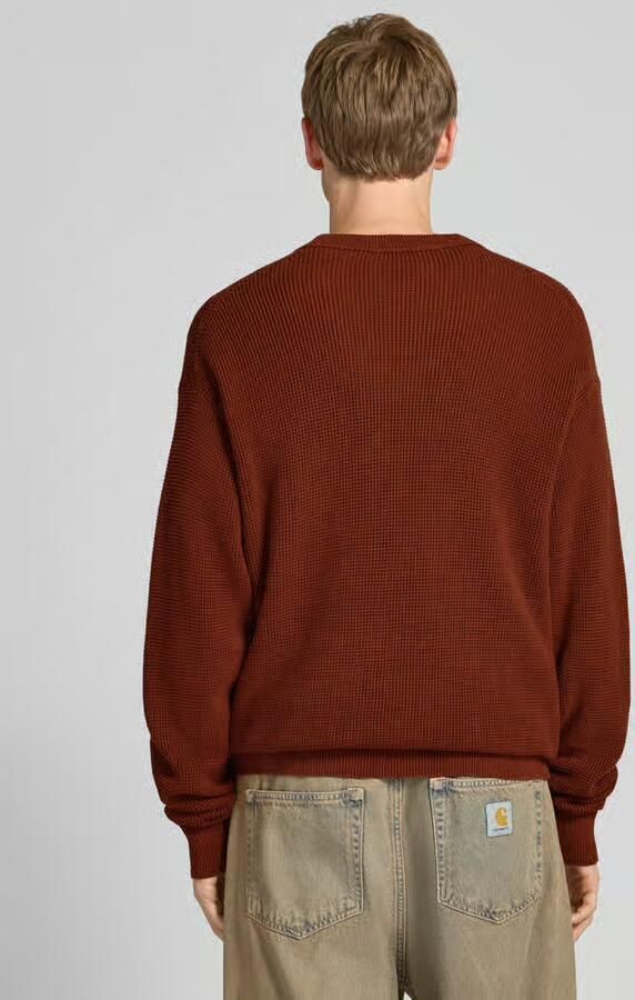 CALVIN KLEIN Heren Truien & Vesten Ls Ez Cotton Waffle Crewnk Swtr 9 Bruin - Foto 5