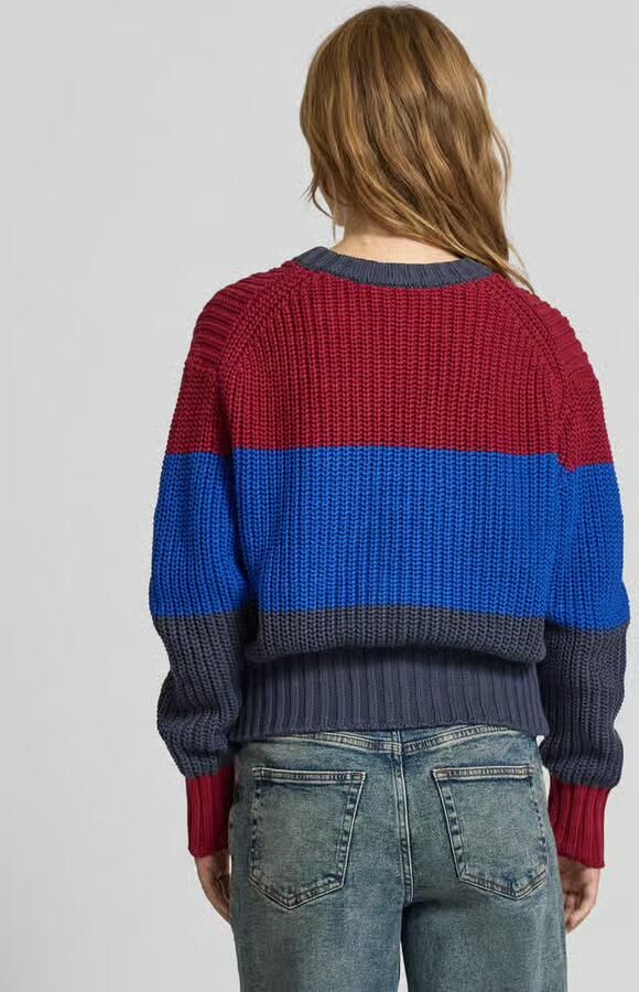 Calvin Klein Jeans Gebreide pullover met ronde hals en streepmotief