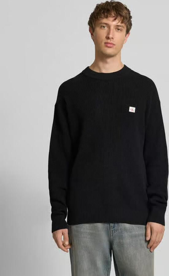 CALVIN KLEIN Heren Truien & Vesten Ls Ez Cotton Waffle Crewnk Swtr 9 Zwart - Foto 15