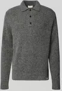 Calvin Klein Jeans Gebreide pullover van wolmix met polokraag