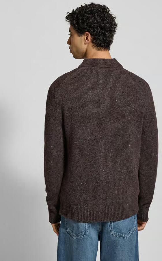 Calvin Klein Jeans Gebreide pullover van wolmix met polokraag