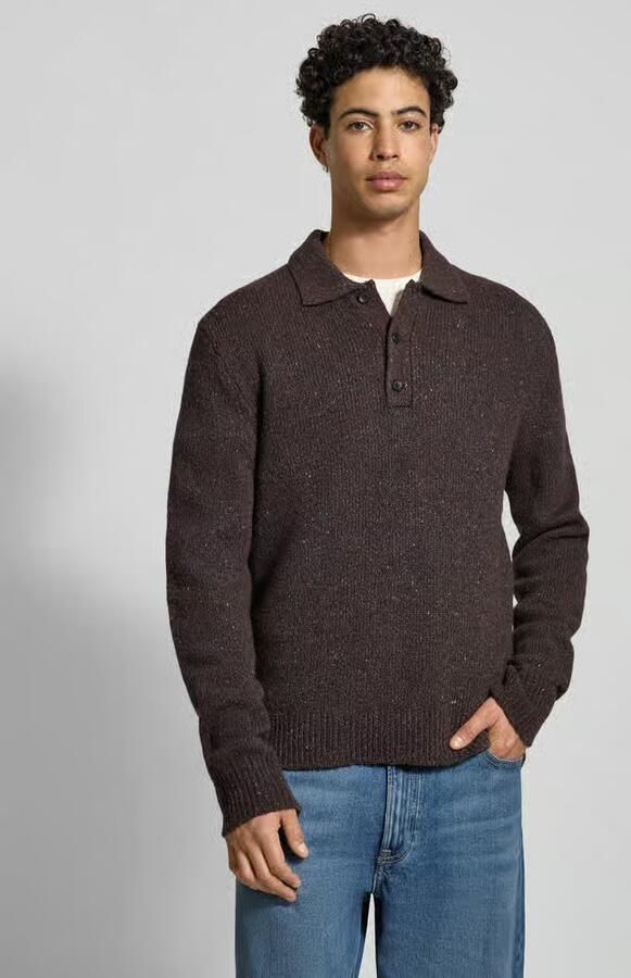 Calvin Klein Jeans Gebreide pullover van wolmix met polokraag - Foto 4