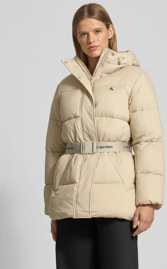 CALVIN KLEIN Dames Jassen Belted Midweight Puffer Beige - Foto 6