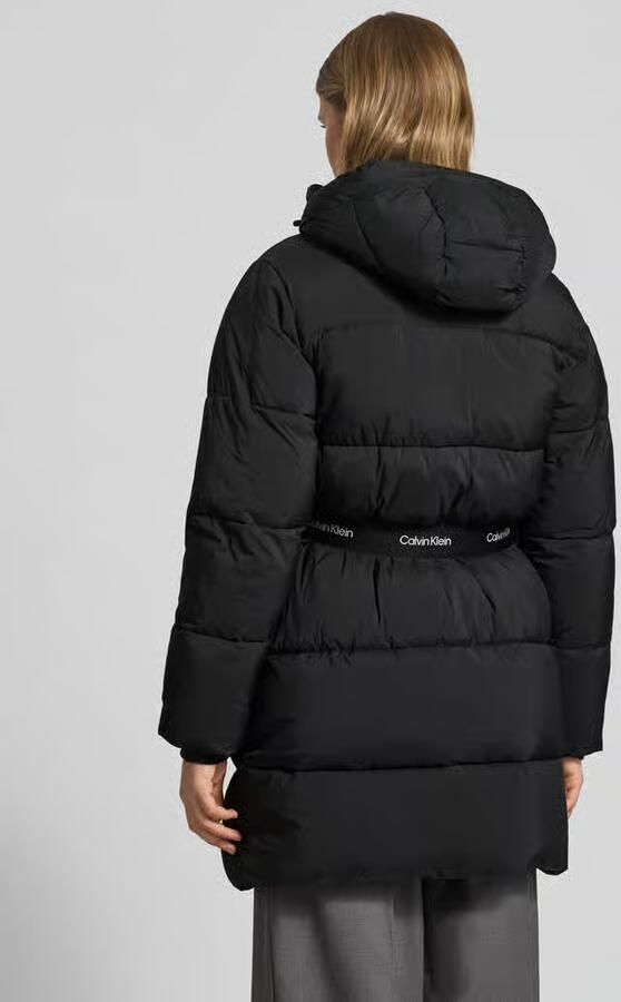 CALVIN KLEIN Dames Jassen Belted Midweight Long Puffer Zwart - Foto 5