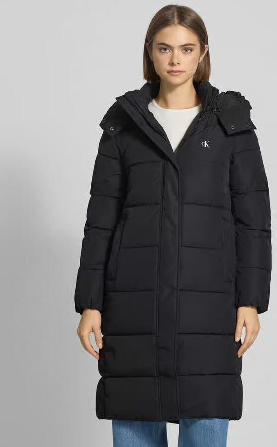 CALVIN KLEIN Dames Jassen Monologo Non-down Long Puffer Zwart - Foto 8