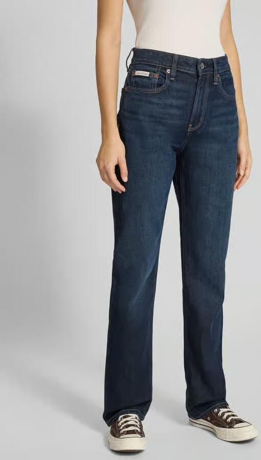 Calvin Klein Jeans High rise straight fit jeans met labeldetail - Foto 9