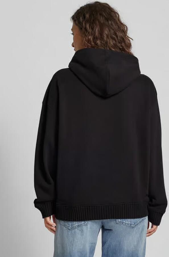 Calvin Klein Zwarte hoodie met logo-applicatie Black Dames