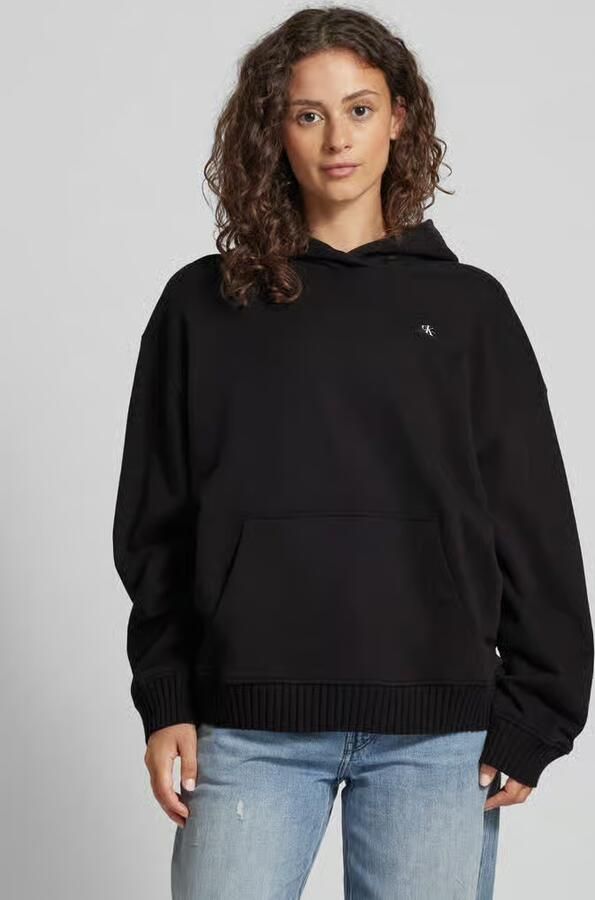 Calvin Klein Zwarte hoodie met logo-applicatie Black Dames - Foto 2