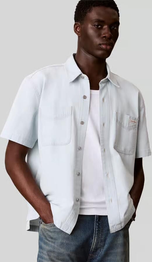 Calvin Klein Jeans jeanshemd met opgestikte borstzakken