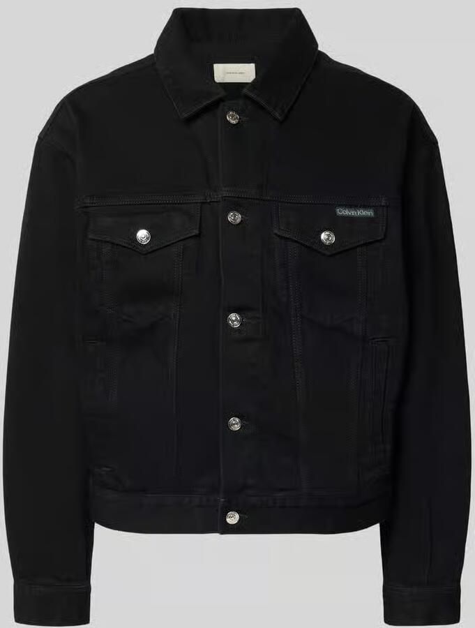 Calvin Klein Jeans Jeansjack met borstzakken en labeldetail