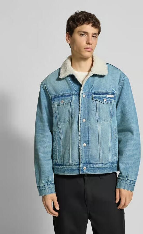 CALVIN KLEIN Heren Jassen 90s Sherpa Trucker Tinted Thundr Lichtblauw - Foto 11