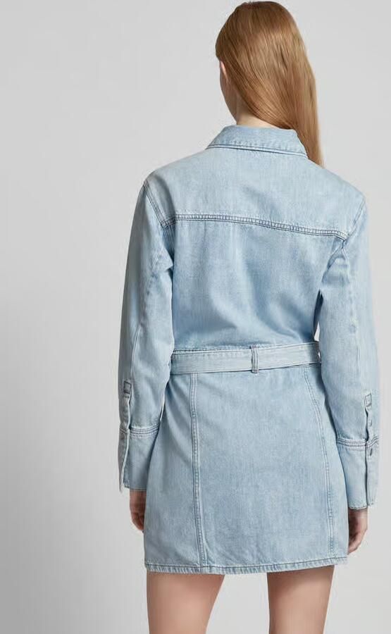 Calvin Klein Jeans Blauwe Katoenen Casual Midi Jurk Blue Dames
