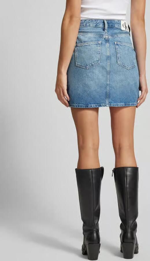Calvin Klein Jeans Jeansrok met steekzakken opzij model 'LINE'