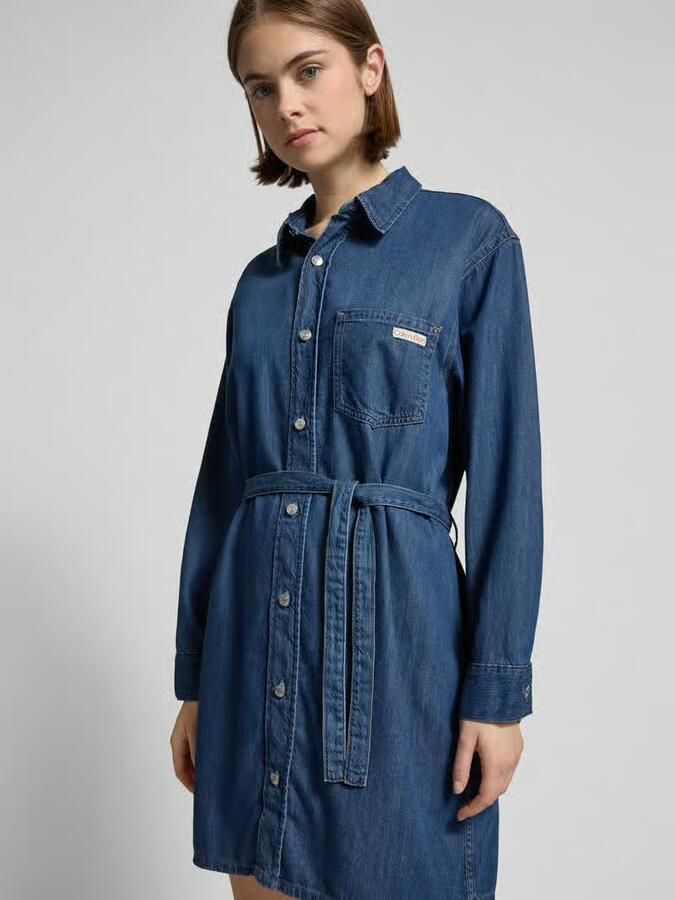 Calvin Klein Jeans jurk BELTED TENCEL DENIM SHIRT DRESS - Foto 4