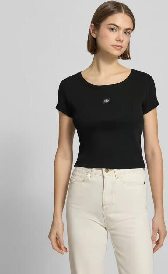 Calvin Klein Jeans T-shirt Lv047c200g Woven Label 2x2 Baby
