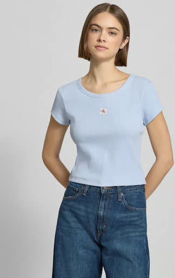 Calvin Klein Jeans Kort T-shirt met labeldetail - Foto 2