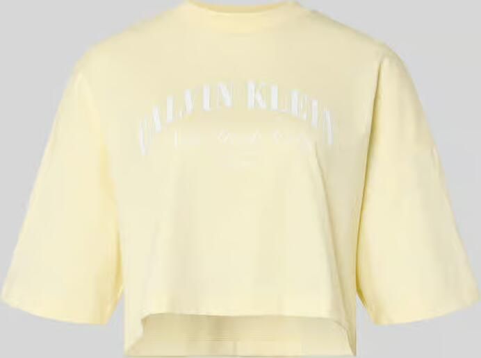 CALVIN KLEIN Dames Tops & T-shirts Ss Cropped Boxy Heritage Crest Butter Yellow - Foto 9