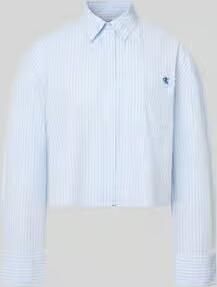 Calvin Klein Jeans Cropped blouse met borstzak en label-stitching
