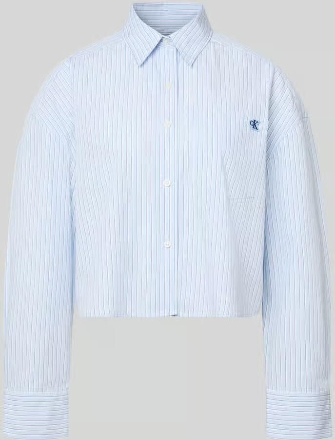 Calvin Klein Jeans Korte blouse met borstzak en labelstitching