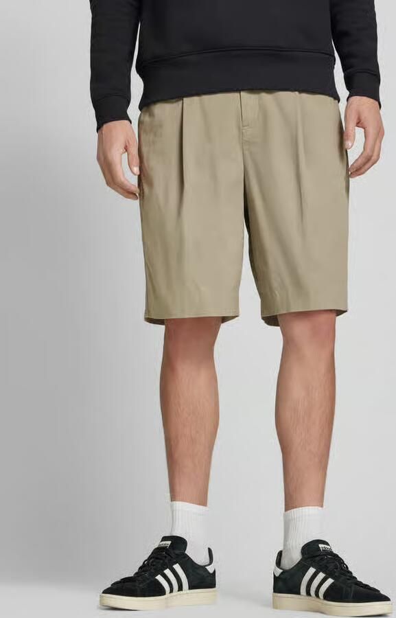Calvin Klein Jeans Korte relaxed fit broek met bandplooien - Foto 3
