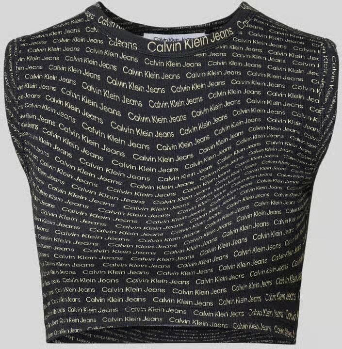 Calvin Klein Jeans Cropped Tank Top Lente Zomer Collectie Black Dames - Foto 2