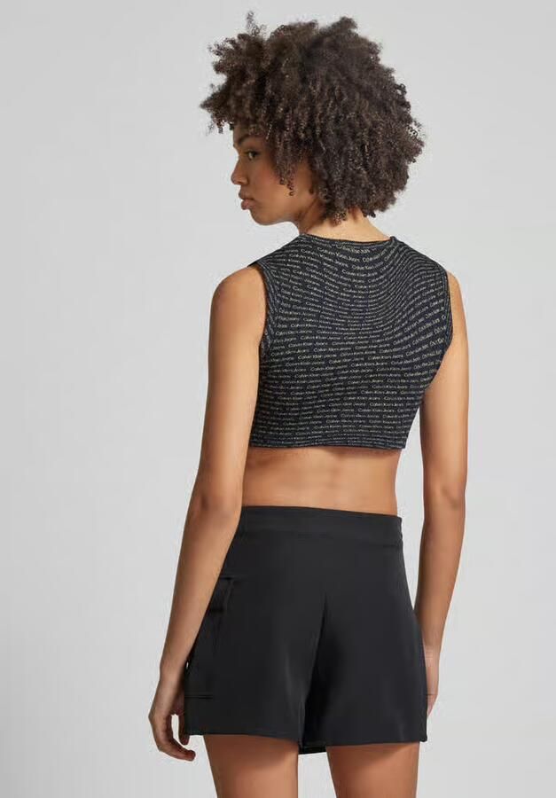 Calvin Klein Jeans Cropped Tank Top Lente Zomer Collectie Black Dames - Foto 2
