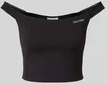 Calvin Klein Jeans Korte top van viscosemix met labeldetail - Foto 2
