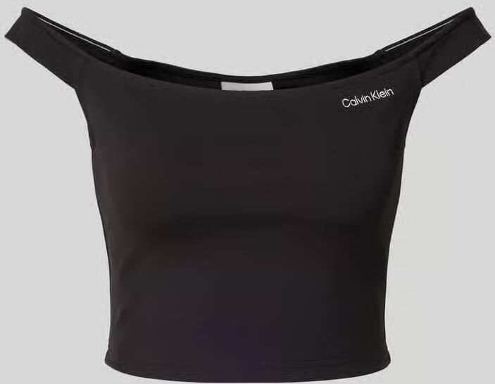 Calvin Klein Jeans Korte top van viscosemix met labeldetail - Foto 2