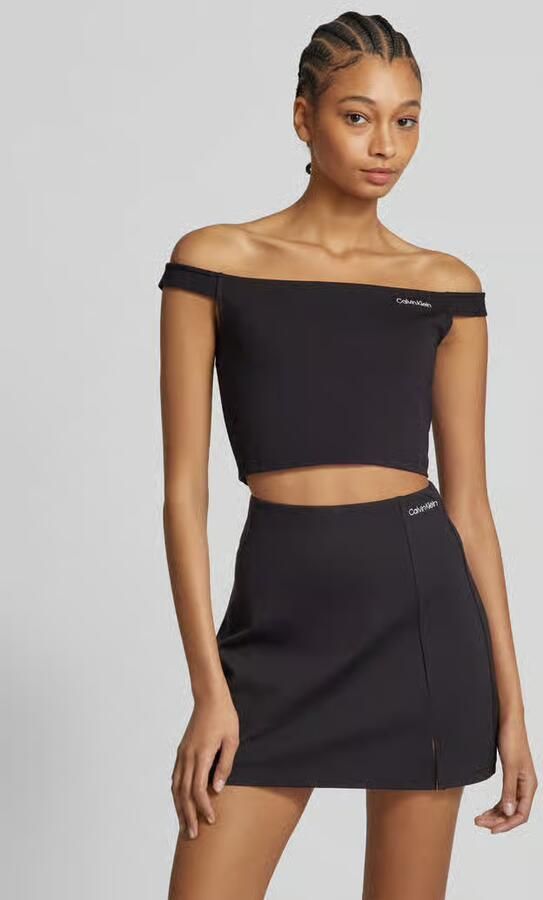 Calvin Klein Jeans Zwarte Mouwloze Boothals Top Black Dames - Foto 4