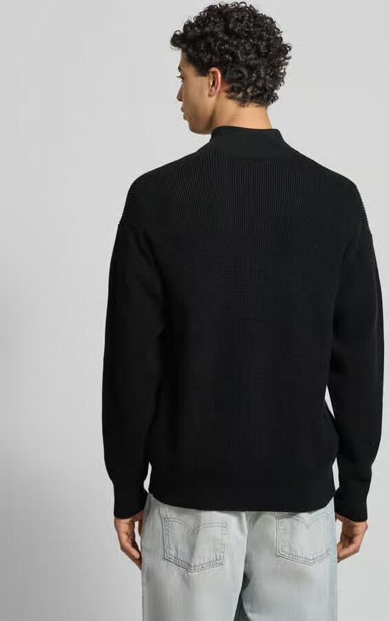 CALVIN KLEIN Heren Truien & Vesten Ls Ez Cotton Waffle Quarter Zip Zwart - Foto 6