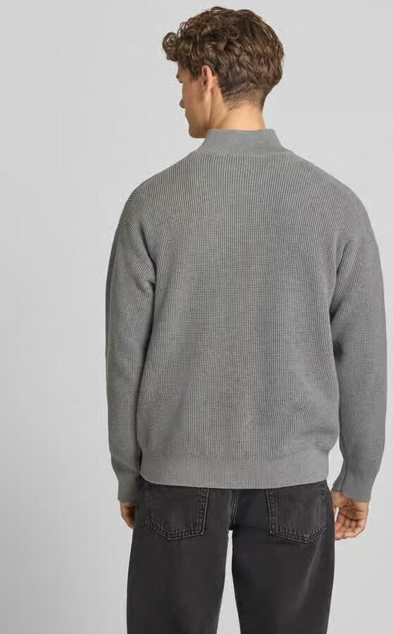 CALVIN KLEIN Heren Truien & Vesten Ls Ez Cotton Waffle Quarter Zip Grijs - Foto 5