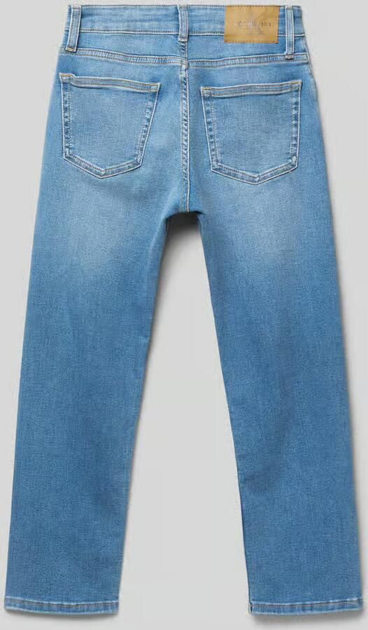 Calvin Klein Straight jeans ESS. WASHED BLUE DAD voor kinderen tot 16 jaar met leren patch - Foto 5