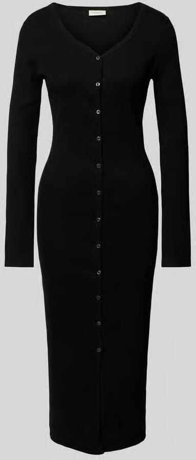 Calvin Klein Maxi-jurk WOVEN LABEL LS RIB DRESS - Foto 2