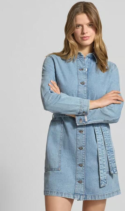 Calvin Klein Jeans Mini-jurk in Denimlook met platte kraag - Foto 5