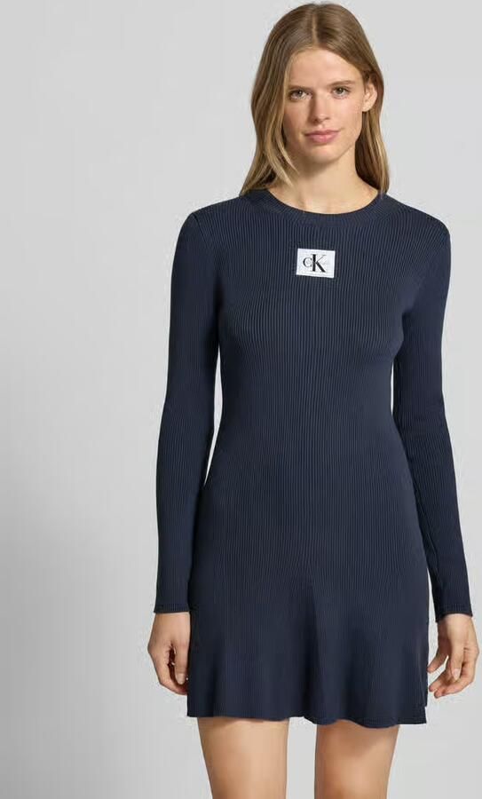 Calvin Klein Jeans Mini-jurk met labelpatch model 'FIT AND FLARE' - Foto 2
