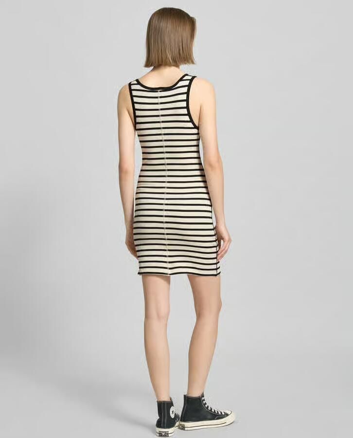 Calvin Klein Jerseyjurk COTTON RIB STRIPE SL DRESS