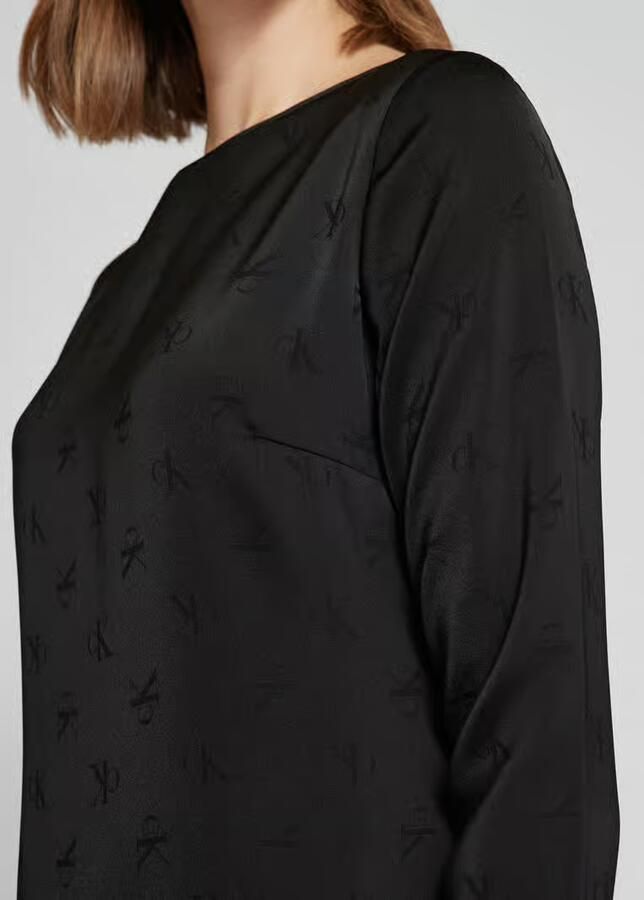 Calvin Klein Jeans Elegante Jacquard Korte Jurk Vrouwen Black Dames