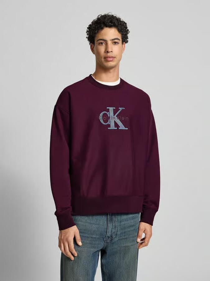 Calvin Klein Jeans Oversized fit sweatshirt met logostitching model 'Premium' - Foto 2