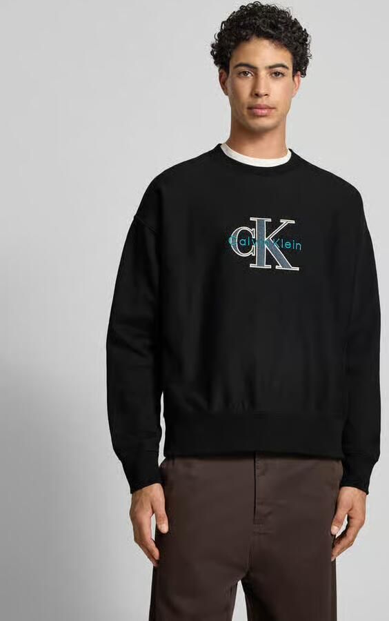 Calvin Klein Jeans Oversized fit sweatshirt met logostitching model 'Premium' - Foto 2
