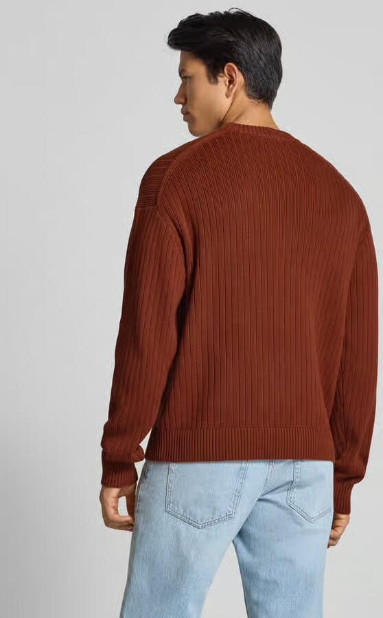 Calvin Klein Jeans Oversized gebreide pullover met ribboorden