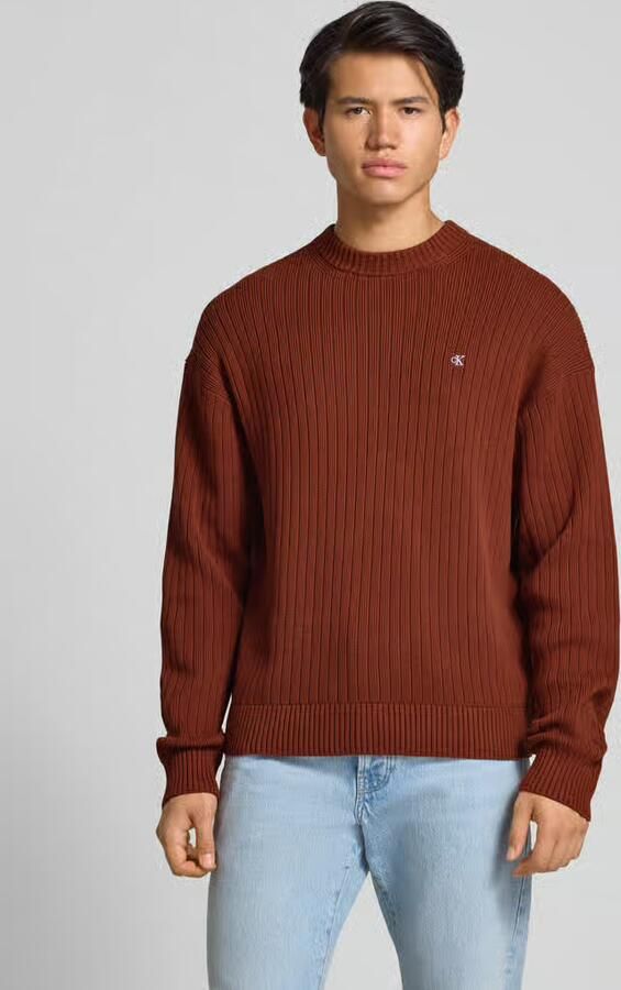 Calvin Klein Jeans Oversized gebreide pullover met ribboorden - Foto 2
