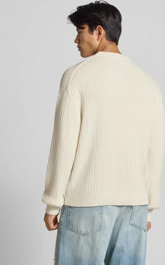 Calvin Klein Jeans Oversized gebreide pullover met ribboorden - Foto 2
